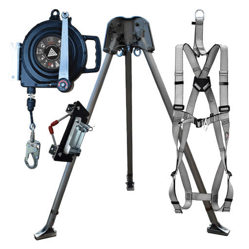 T3 Tripod, AB30RT 30m Fall Arrest Winch, T05T-30 Brackets and Rescue Harness